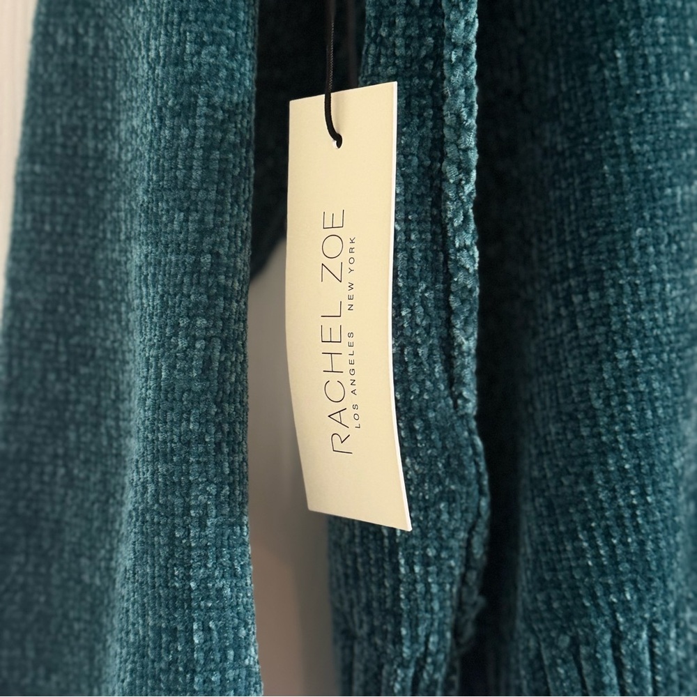 NWT Rachel Zoe Teal V-Neck Chenille Sweater XL - Picture 4 of 10